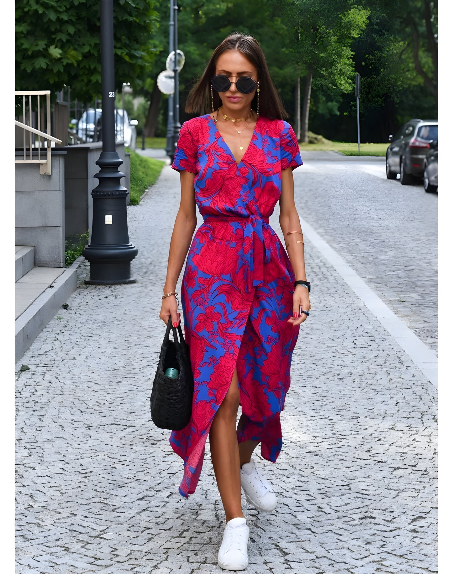 Sofia™ | Elegant Blommig Klänning