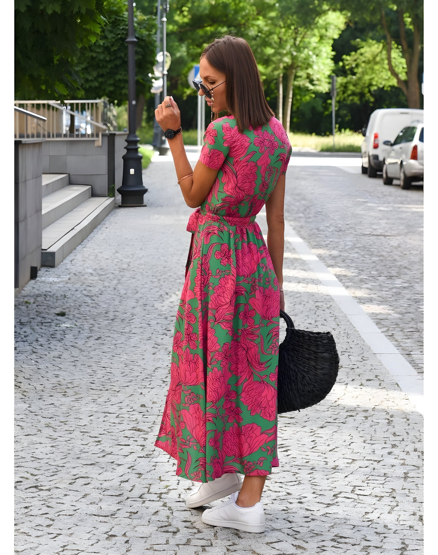 Sofia™ | Elegant Blommig Klänning
