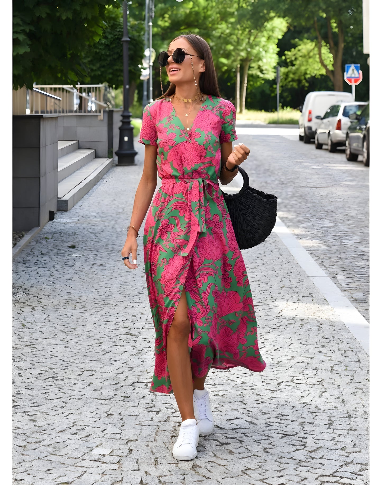 Sofia™ | Elegant Blommig Klänning