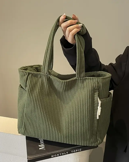Hanna™ | Ribbad handväska med dragskodetalj